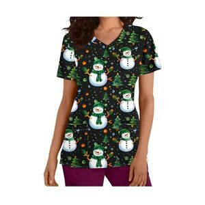 Women's Christmas Scrubs Size-XL